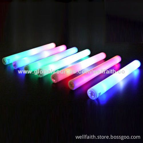 LED Foam Glow Sticks, Wholesale in China, CE, RoHS Marks, White Body Color